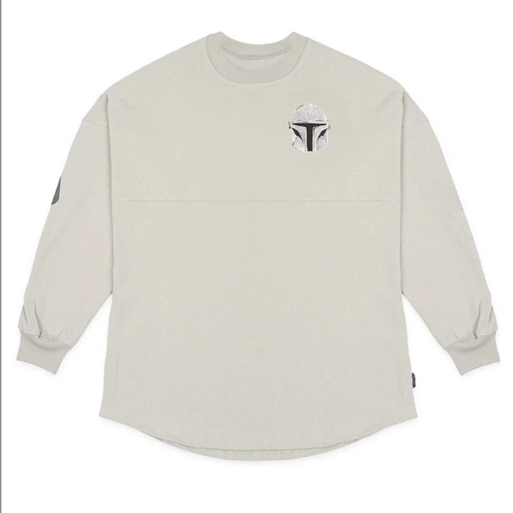 Disney Star Wars Mandalorian Chrome Spirit Jersey Gray/Silver Metallic Sz Large - Picture 2 of 10